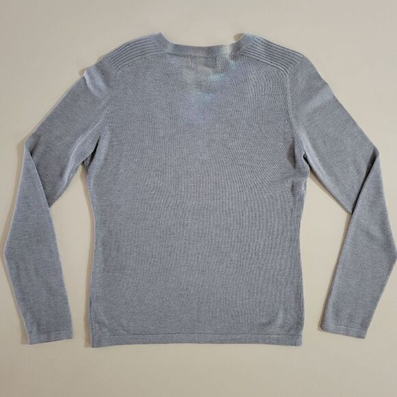 Eddie Bauer Women's Gray Henley Silk Angora Long Sleeve Sweater - Picture 10 of 10